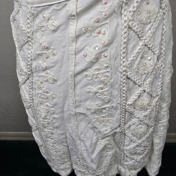 Shore Line Wrap Around Skirt Coastal Bohemian Whimsical Beachy Hipster Vaca M - Picture 7 of 10